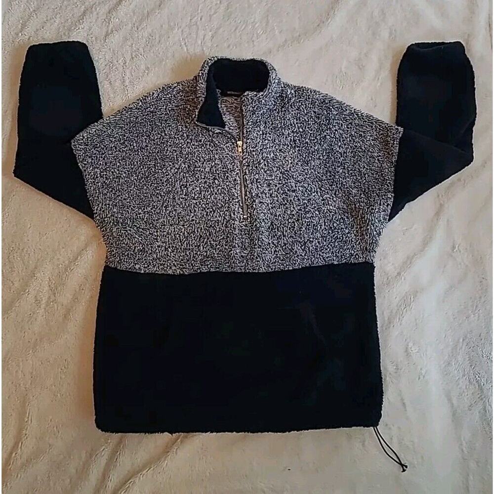 Merokeety Women's Large Sweater - Grey & Navy Blue